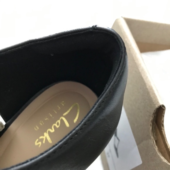 Clarks Freva85 T-Bar Black Pump Heels Leather Upper Size 6.5 Medium Width - Picture 14 of 16